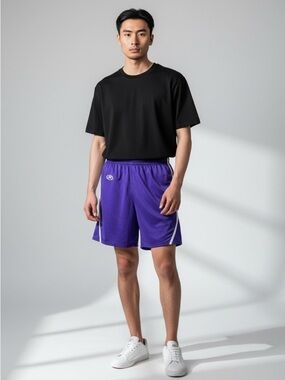 Rawlings Men's Purple Athletic Shorts with White Accents